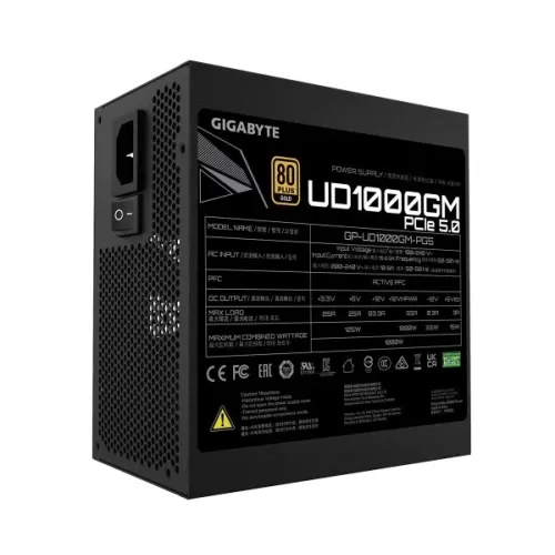 ספק כוח Gigabyte UD1000GM PG5 GP-UD1000GM-PG5 מודולרי מלא 80 Plus Gold 1000W ספק כוח Gigabyte UD1000GM PG5 GP-UD1000GM-PG5 מודולרי מלא 80 Plus Gold 1000W