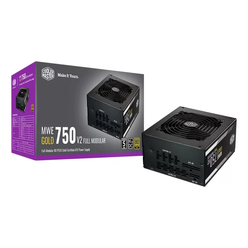 ספק כוח Cooler Master MWE 80 Plus Gold 750W V2 ATX 3.0 READY MPE-7501-AFAAG-3WO 80 Plus Gold