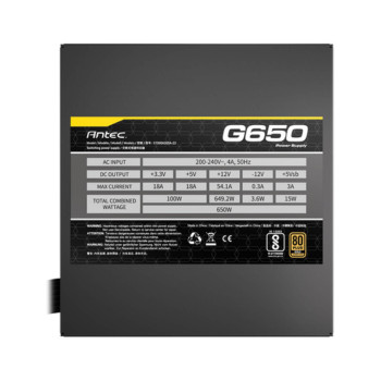 Блок Питания Antec PSU Atom G650 650W 80+ Gold Semi-Modular ATOM G650 80 Plus