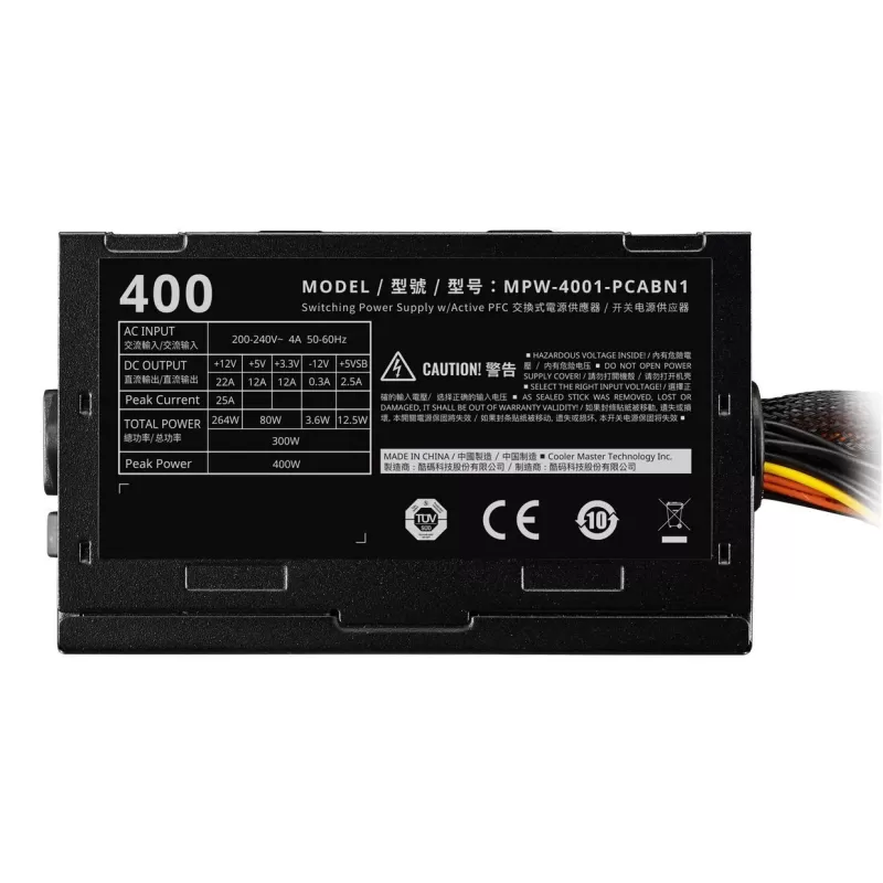 Блок Питания Cooler Master ELITE P400 230V V3 MPW-4001-PCABN1 Модулярный нет 300W 12V:264W