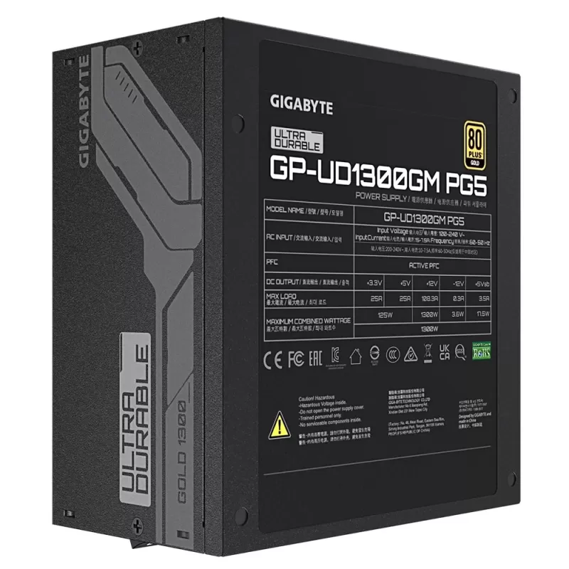 ספק כוח Gigabyte UD1300GM PG5 GP-UD1300GM-PG5 מודולרי מלא 80 Plus Gold 1300W - יבואן רשמי
