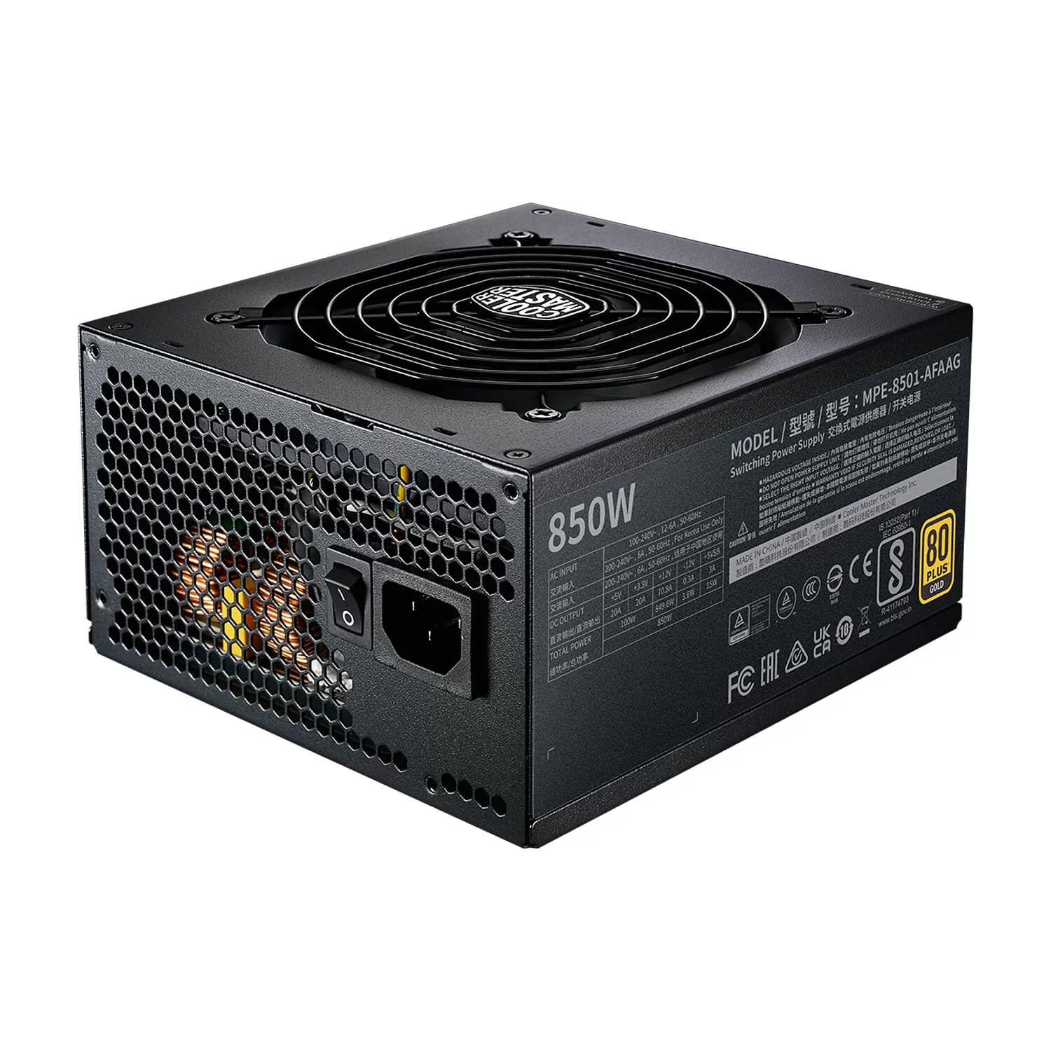 Power Supply Cooler Master MWE Gold V2 ATX 3.0 Ready MPE-8501-AFAAG-3WO Full Modular 80 Plus Gold 850W