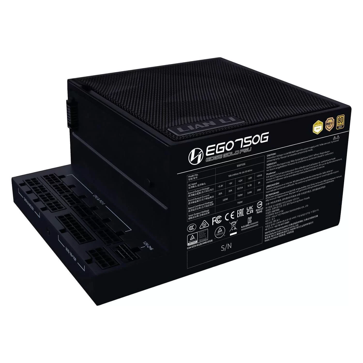 Power Supply LIAN-LI EDGE 750W Gold black EG0750G-B 80 Plus Gold