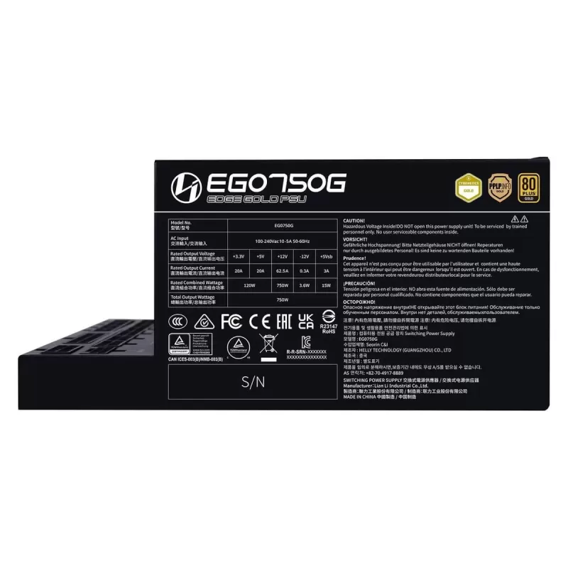 Power Supply LIAN-LI EDGE 750W Gold black EG0750G-B 80 Plus Gold