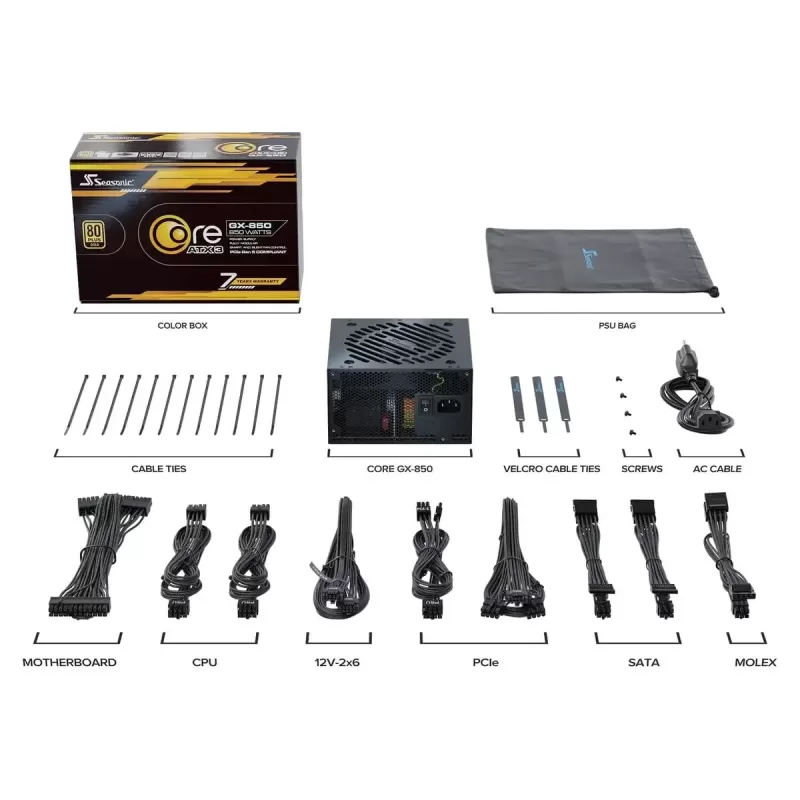 Power Supply Seasonic GX-850 CORE GX ATX gold SRP-CGX851-A5A32SF 80 Plus Gold 850W