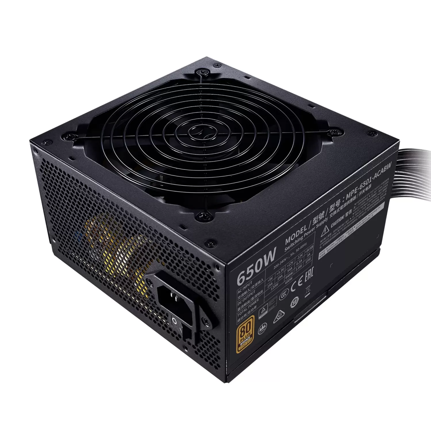 Power Supply Cooler Master MWE V2 230V MPE-6501-ACABW-B Non modular 80 Plus Bronze 650W
