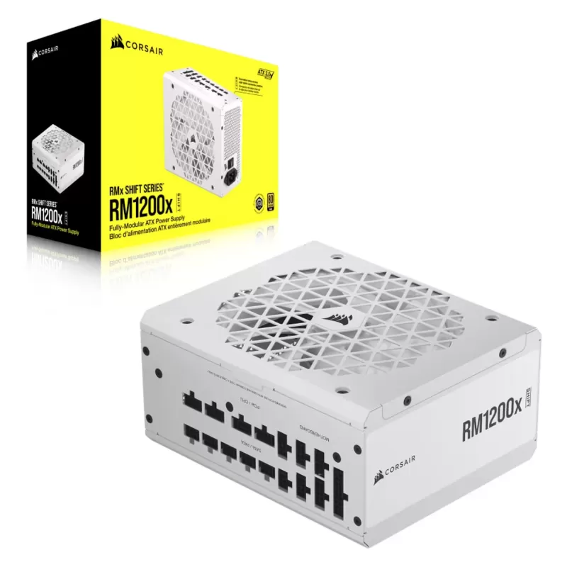 ספק כוח Corsair PSU 1200W RM1200x SHIFT 80+ Gold FullyModular לבן CP-9020276-EU 80 Plus Gold ספק כוח Corsair PSU 1200W RM1200x SHIFT 80+ Gold FullyModular לבן CP-9020276-EU 80 Plus Gold