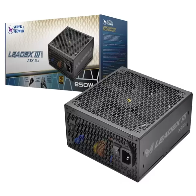 ספק כוח Super Flower Leadex III 850W ATX3.1 Gold SF-850F14GE 80 Plus Gold