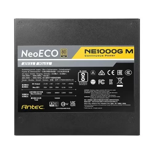 Power Supply Antec NE1000G M ATX 3.1 0-761345-11393-9 Full Modular 80 Plus Gold