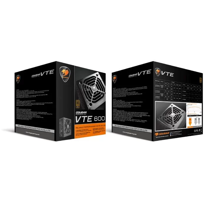 Power Supply COUGAR VTE600 CP-VTE600 Non modular 80 Plus Bronze 600W