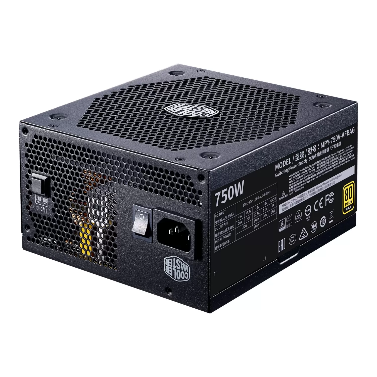 Блок Питания Cooler Master V750 V2 MPY-750V-AFBAG Полностью Модулярный 80 Plus Gold 12V:750W 