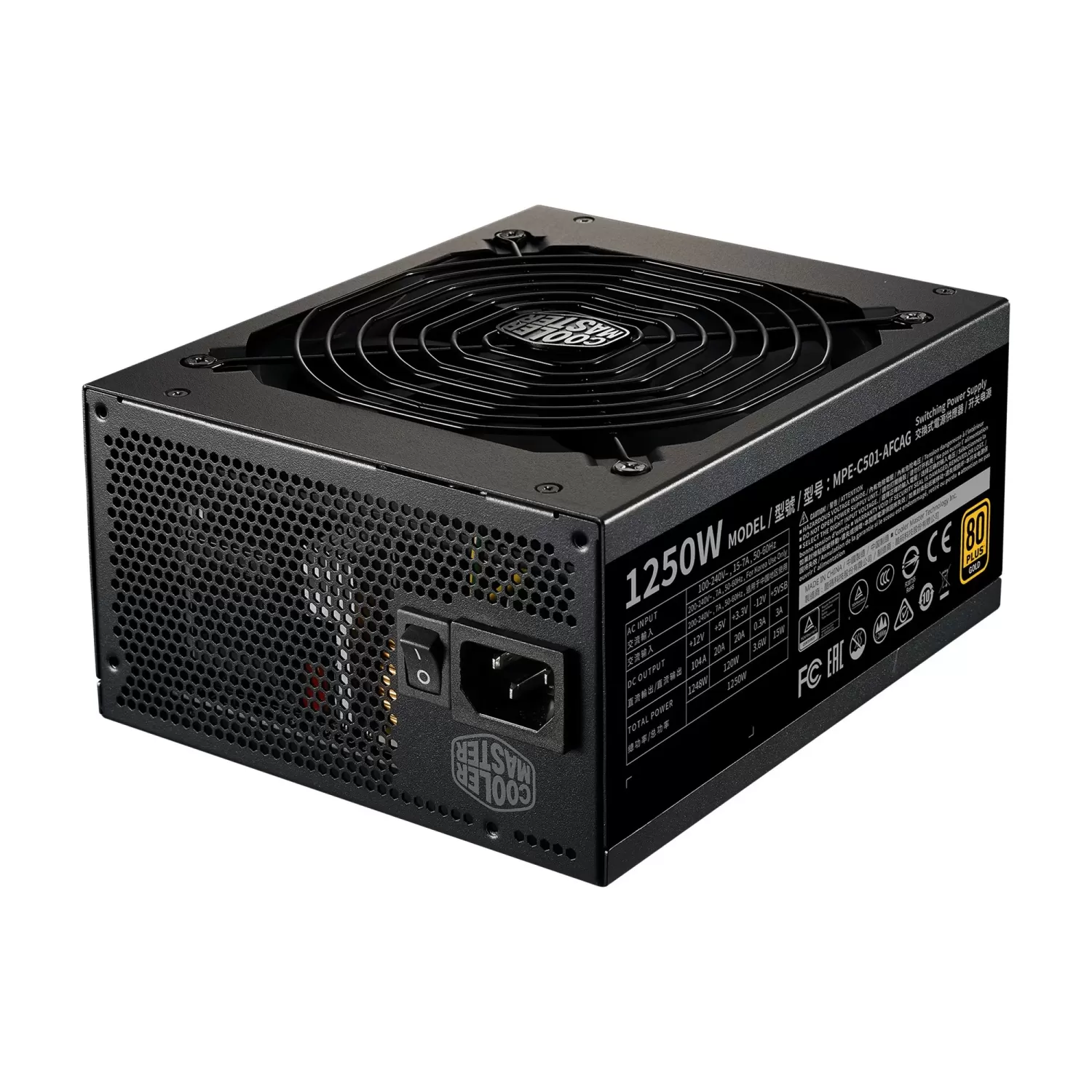Блок Питания Cooler Master MWE GOLD 1250 - V2 MPE-C501-AFCAG-EU Полностью Модулярный 80 Plus Gold 12V:1250W ATX