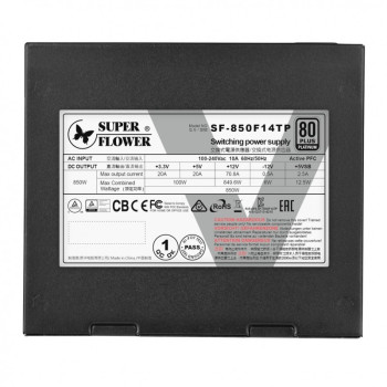ספק כוח Super Flower LEADEX V PLATINUM PRO SF-850F14TP-BK מודולרי מלא 80 PLUS ספק כוח Super Flower LEADEX V PLATINUM PRO SF-850F14TP-BK מודולרי מלא 80 PLUS