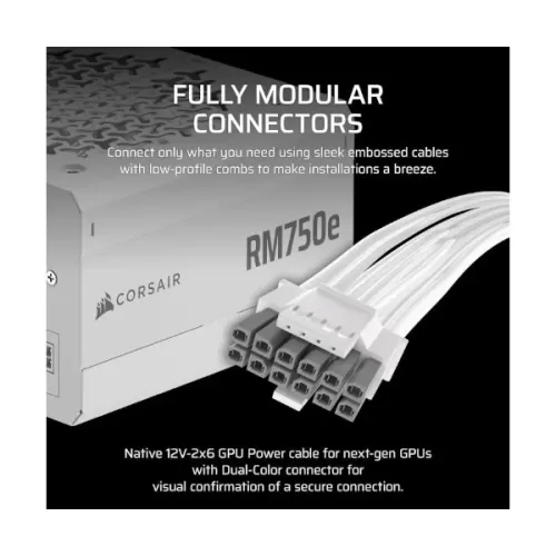 Power Supply Corsair RM750e ATX3.1 white CP-9020292-EU Full Modular 80 Plus