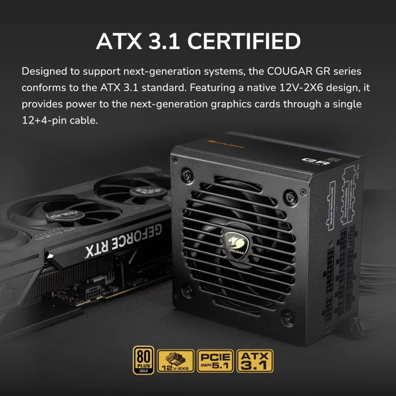 Блок Питания COUGAR GR 850 black 31GR085001P01 Full Modular 80 Plus Gold