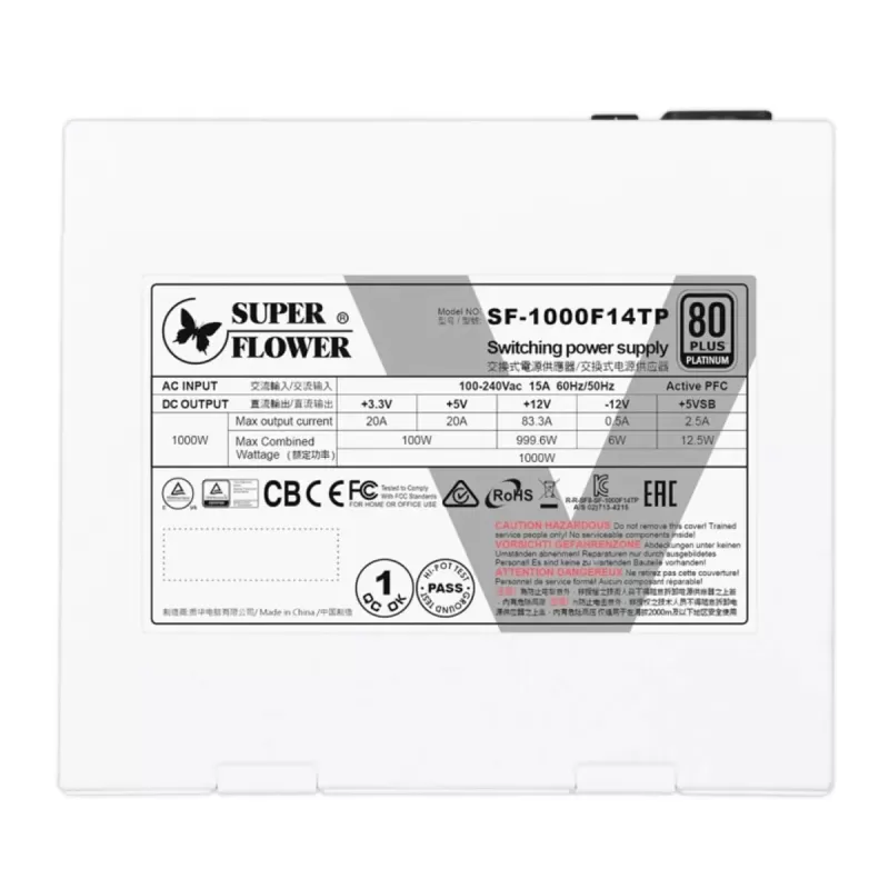 Power Supply Super Flower Leadex VIII PRO 1000W ATX3.1 Platinum white SF-1000F14SP-WH 80 Plus Platinum