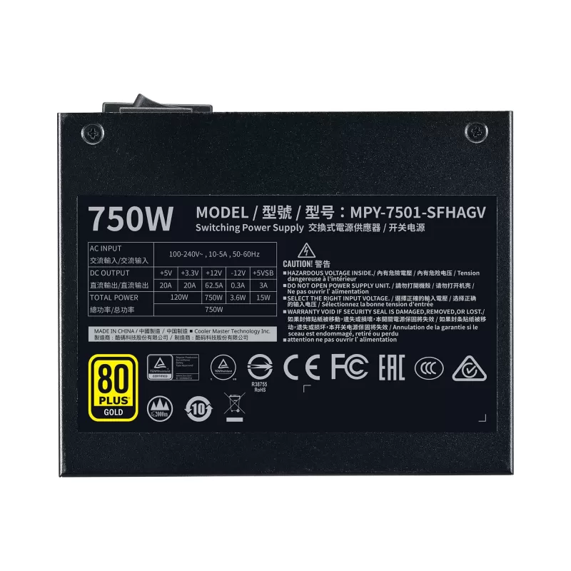 Блок Питания Cooler Master V750 SFX MPY-7501-SFHAGV-EU Полностью Модулярный 80 Plus Gold 12V:750W 