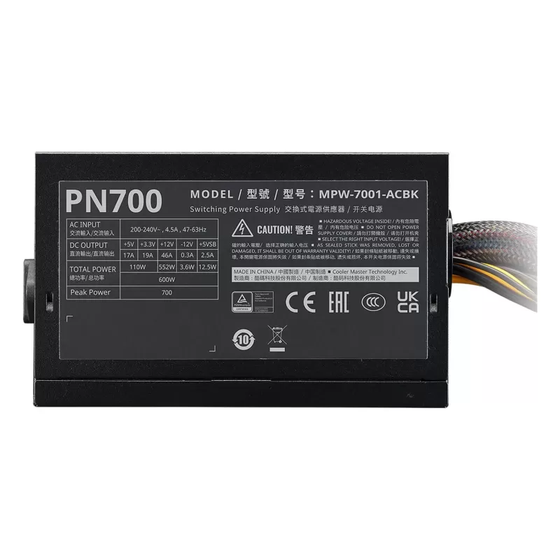 Power Supply Cooler Master ELITE NEX 700 230V PEAK MPW-7001-ACBK-PWO Modular without 700W 12V:552W