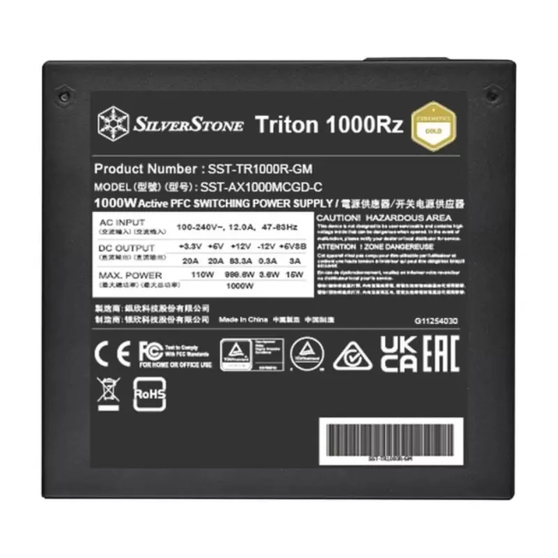 Power Supply SilverStone Triton 1000Rz SST-TR1000R-GM Full Modular 80+ Gold 1000W ATX 3.1
