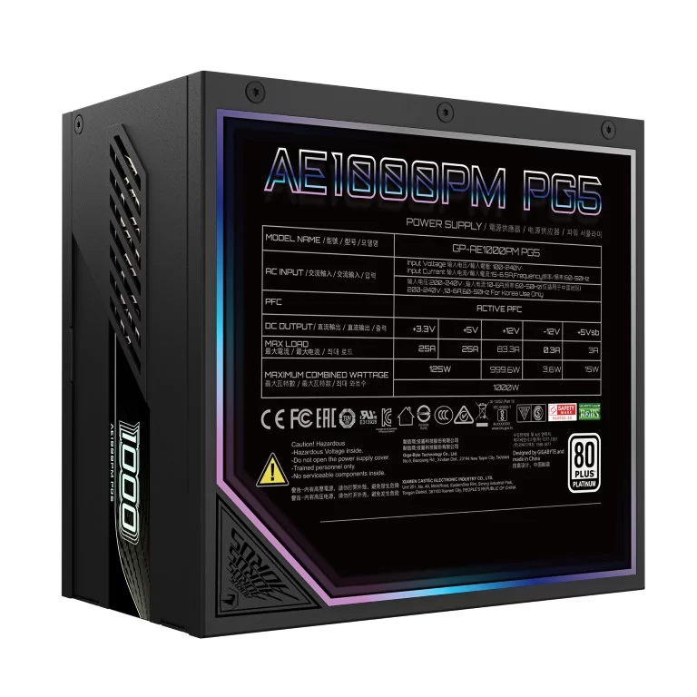 Блок Питания Gigabyte ELITE P1000W 80 Plus Modular GP-AE1000PM PG5 80 Plus