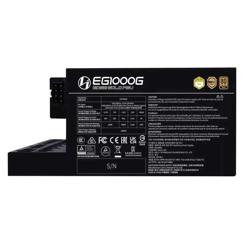 ספק כוח LIAN-LI EDGE 1000W Gold שחור EG1000G-B 80 Plus Gold ספק כוח LIAN-LI EDGE 1000W Gold שחור EG1000G-B 80 Plus Gold