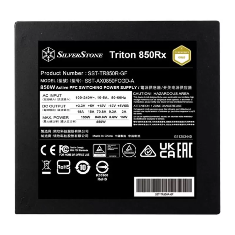 Power Supply SilverStone Triton 850Rx SST-TR850R-GF Non modular 80+ Gold 850W ATX 3.1