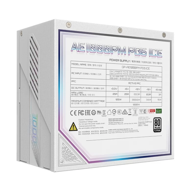 Блок Питания Gigabyte AE1000PM PG5 V2 ICE 50 ATX 80 PLUS GP-AE1000PM PG5 ICE 80 Блок Питания Gigabyte AE1000PM PG5 V2 ICE 50 ATX 80 PLUS GP-AE1000PM PG5 ICE 80