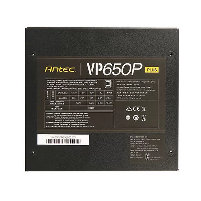 ספק כוח Antec VP650P PLUS 0-761345-11672-5 לא מודולרי 80 Plus 650W 12V:600W