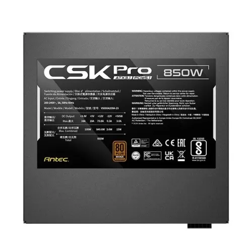 Power Supply Antec CSK Pro 850W ATX3.1 80+ Bronze 0-761345-20069-1 80 Plus