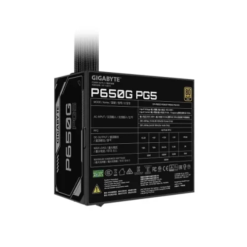 Power Supply Gigabyte P650G 80 Plus ATX GP-P650G-PG5 80 Plus Gold 650W - official importer Power Supply Gigabyte P650G 80 Plus ATX GP-P650G-PG5 80 Plus Gold 650W - official importer