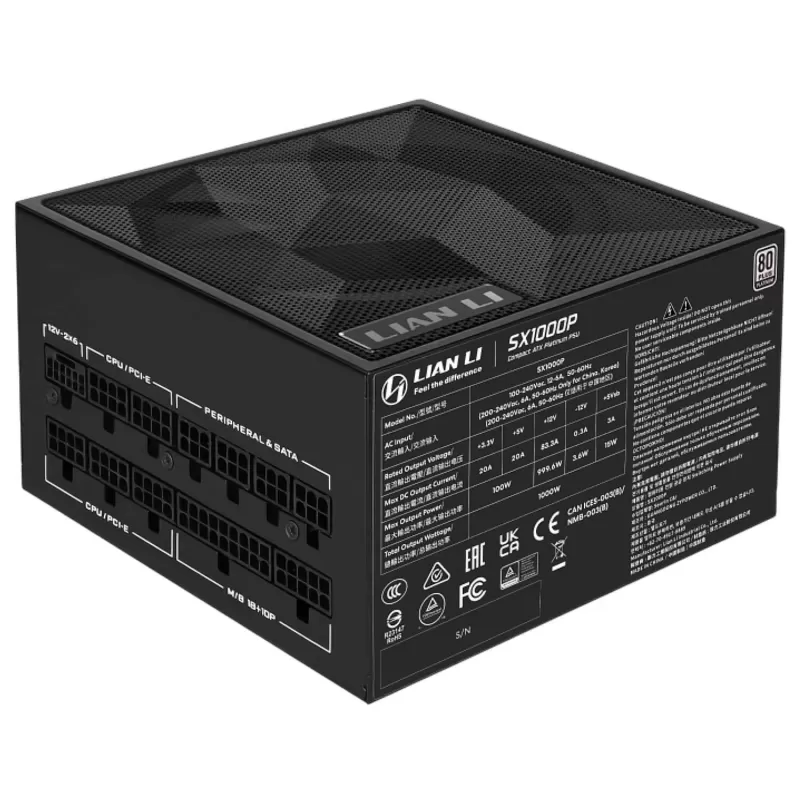 ספק כוח LIAN-LI SX שחור SX1000P-B 80 Plus Platinum 1000W
