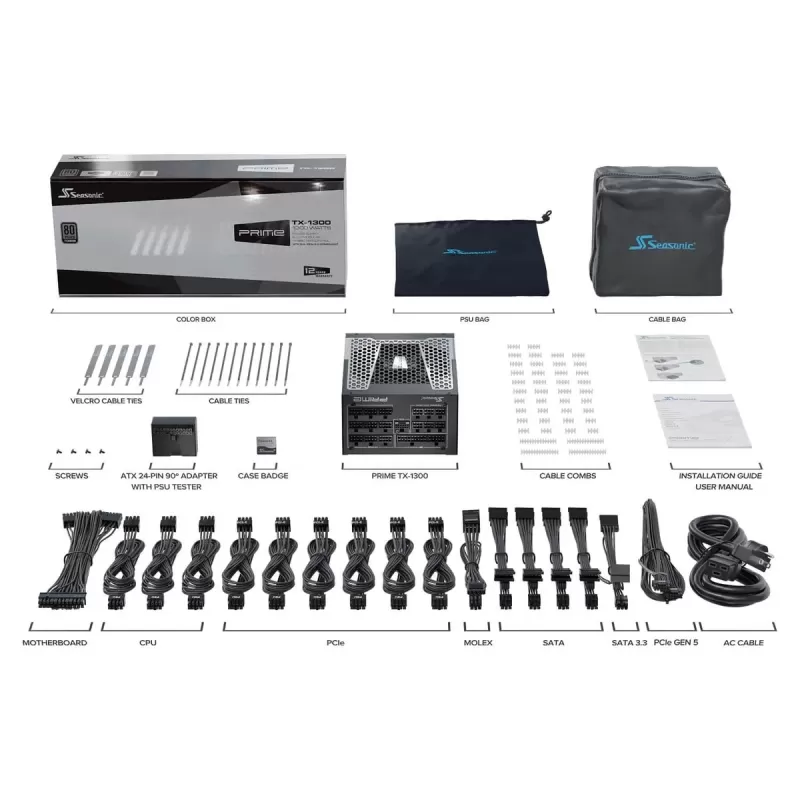 Power Supply Seasonic Prime TX-1300 ATX3.1 SSR-1300TR2 80 Plus Titanium 1300W