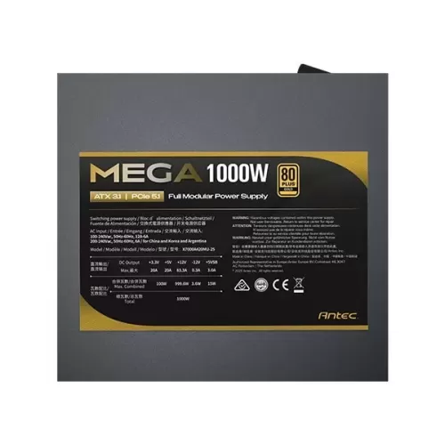 ספק כוח Antec MEGA 80Plus ATX3.1 Full Modular 0-761345-20188-9 80 Plus Gold 1000W