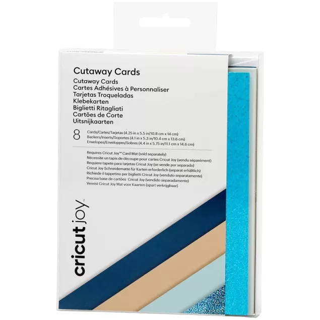 כרטיסי ברכה לחיתוך Cricut Joy Cutaway Cards Marina Sampler (8 ct) כחול 2008859