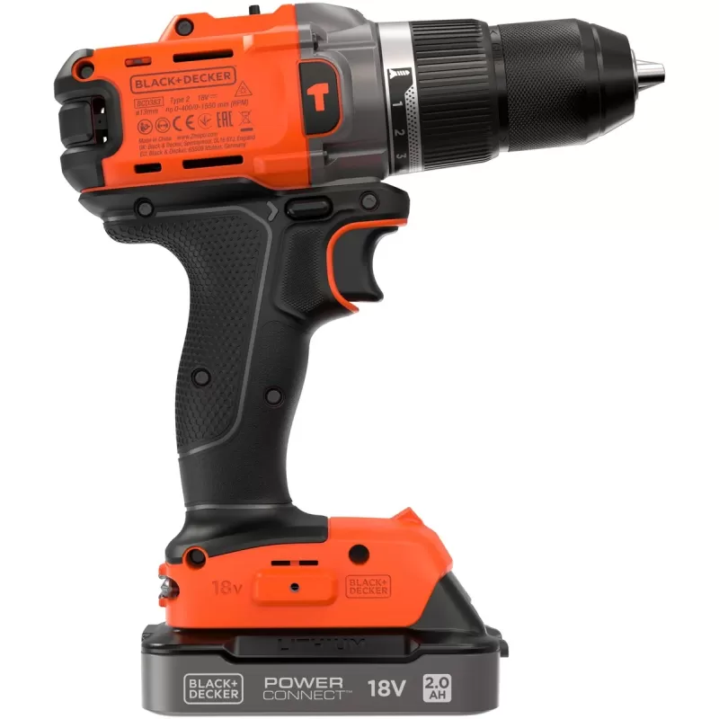 Black & Decker BCD383D1XC 18V 2.0Ah BCD383D1XC-QW Цвет:оранжевый