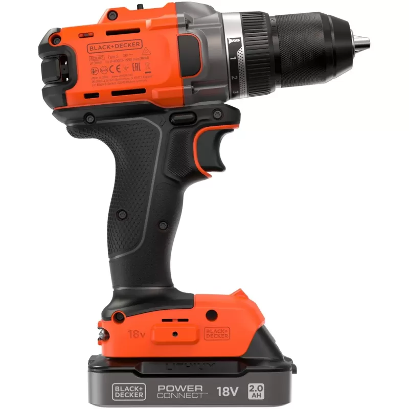 Black & Decker BCD382D1XC 18V 2.0Ah BCD382D1XC-QW Цвет:оранжевый