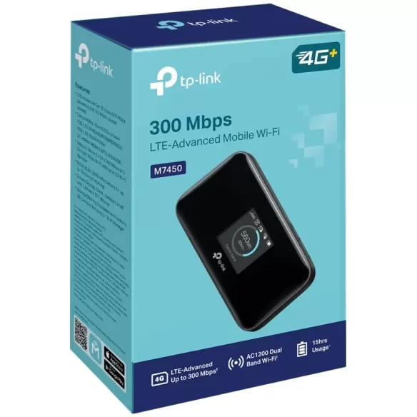 Router TP-Link M7450 300Mbps LTE-Advanced Mobile Wi-Fi M7450 Color:black Router TP-Link M7450 300Mbps LTE-Advanced Mobile Wi-Fi M7450 Color:black