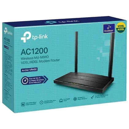 Wireless modem router TP-Link AC1200 MU-MIMO VDSL/ADSL Archer VR400 VR400 Color:black