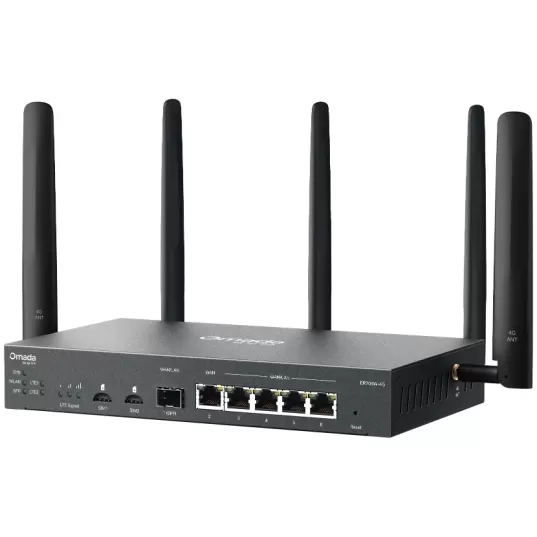 Сотовый маршрутизатор Omada ER706W-4G 4G+ Cat6 AX3000 Wi-Fi 6 ER706W-4G Цвет:чёрный