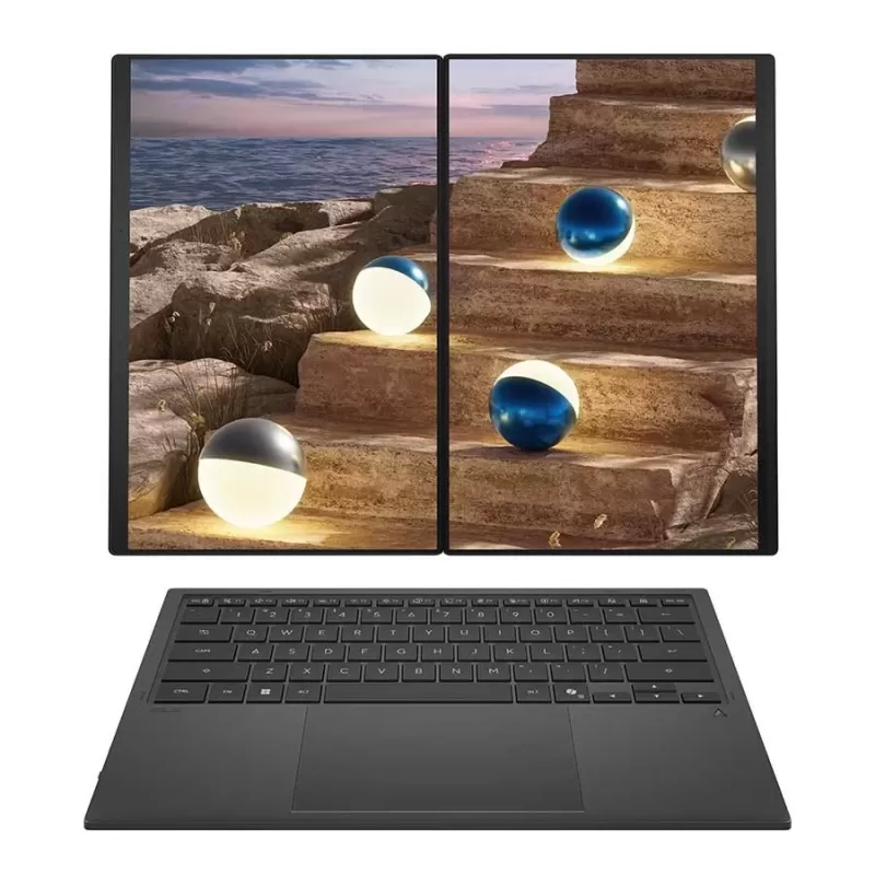 מחשב נייד Asus Zenbook Duo 14" WQXGA Touch Ultra 9 386H/32GB/2TB/Win11 Home UX8407AA-SN046W OLED 32GB SSD:2TB Windows 11