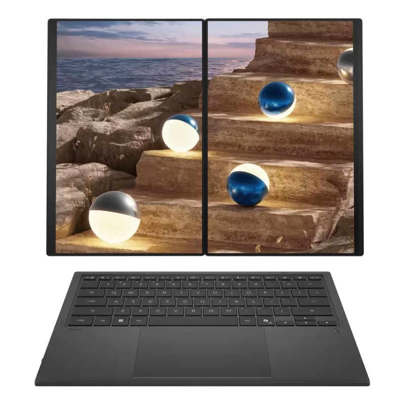 מחשב נייד Asus Zenbook Duo 14" WQXGA Touch Core Ultra 7 355/32GB/1TB/Win11 Home UX8407AA-SN062W OLED 32GB SSD:1TB Windows 11