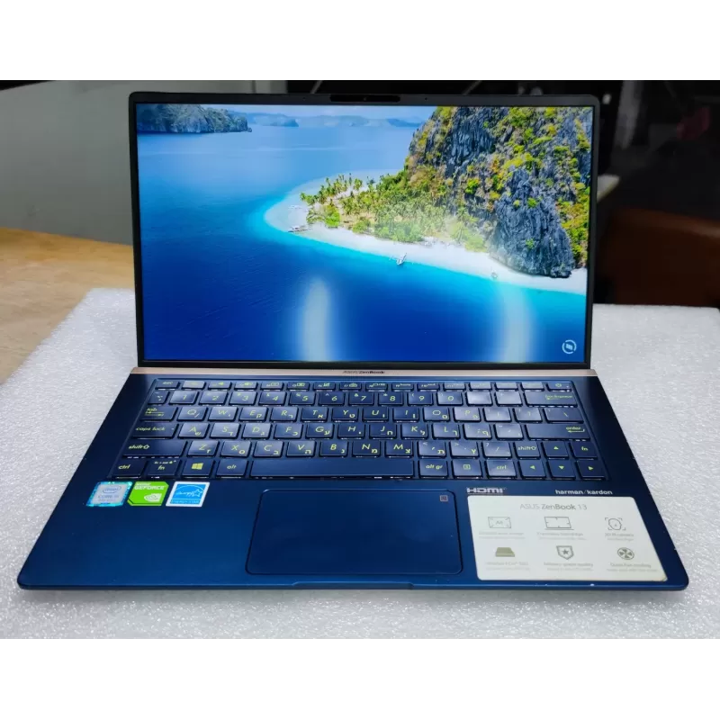 מחשב נייד מחודש Asus ZenBook 13 UX333FA Intel Core i5-8265U 13.3" FHD 100% 8GB SSD:256GB Windows 11 צבע כחול מלכותי