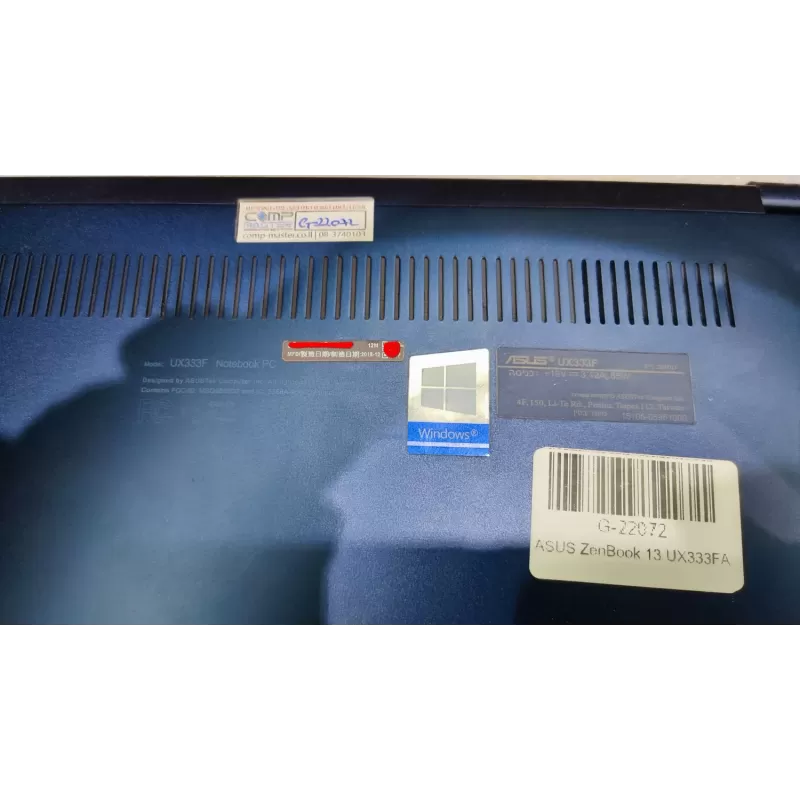 מחשב נייד מחודש Asus ZenBook 13 UX333FA Intel Core i5-8265U 13.3" FHD 100% 8GB SSD:256GB Windows 11 צבע כחול מלכותי