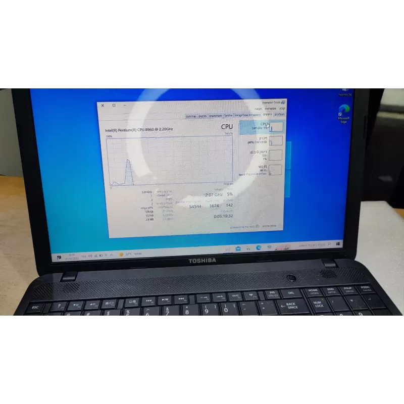 מחשב נייד מחודש Toshiba SATELLITE C850-1CJ Intel Pentium B960 15.6" HD 4GB SSD:120GB Windows 10 צבע שחור מחשב נייד מחודש Toshiba SATELLITE C850-1CJ Intel Pentium B960 15.6" HD 4GB SSD:120GB Windows 10 צבע שחור