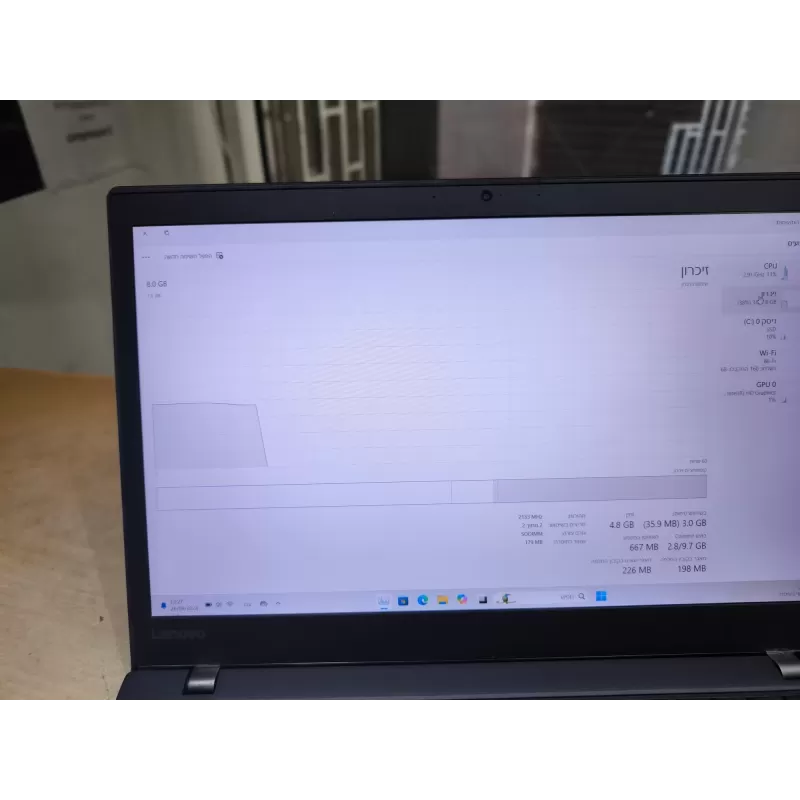 מחשב נייד מחודש Lenovo T460s Laptop (ThinkPad) - Type 20FA 20FAS0RV07 Intel Core i5-6300U 14" FHD IPS 8GB SSD:240GB Windows 11 Pro צבע שחור