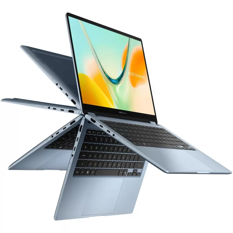 מחשב נייד Asus Vivobook S14 Flip OLED TP5408QA TP5408QA-U2068X 14" 16GB Qualcomm Adreno SSD:512GB Windows 11 Pro צבע כחול