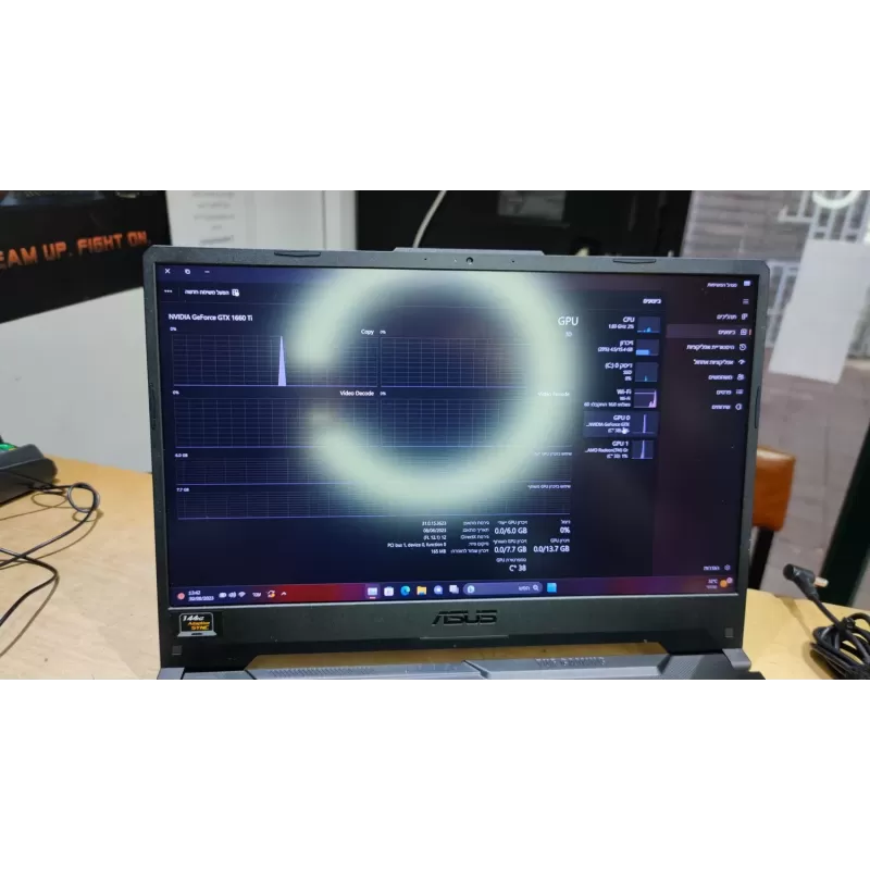 מחשב נייד גיימינג מחודש Asus TUF Gaming A15 FA506IU FA506IU-HN351T AMD Ryzen 5 4600H 15.6" FHD 144Hz 16GB GTX 1660 Ti SSD:1TB Windows 11 צבע שחור