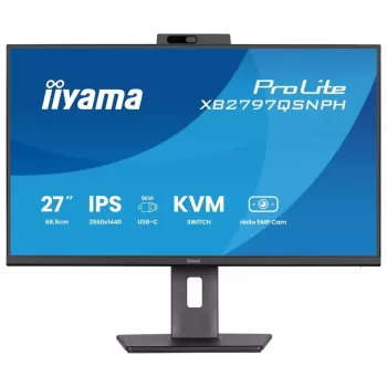 מסך מחשב IIYAMA 27" QHD 75Hz 1ms Webcam USB-C PD96W IPS Monitor XB2797QSNPH-B1