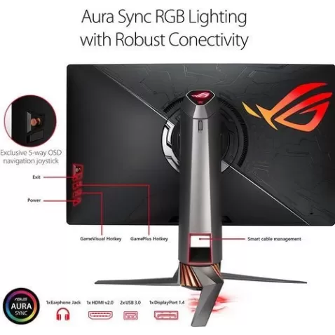 מסך גיימינג Asus ROG SWIFT PG27UQ PG27UQ 27" 144Hz 4K UHD