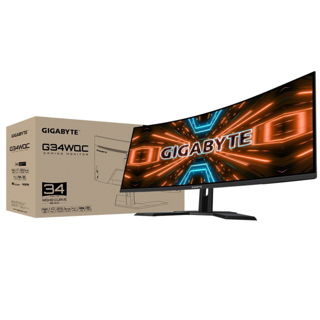 Gaming Monitor Gigabyte G34WQC Curved 34" 144Hz UWQHD, 2K 120%